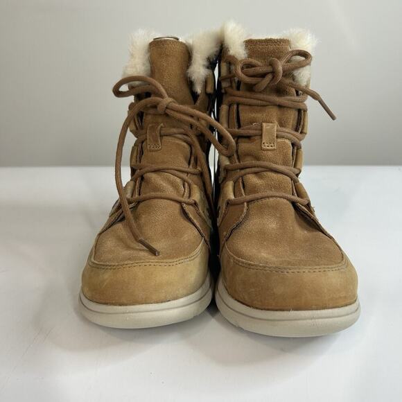 SOREL Explorer Joan Women’s 8.5 Quarry Waterproof Leather/Suede Lace Up Boot - Picture 2 of 9